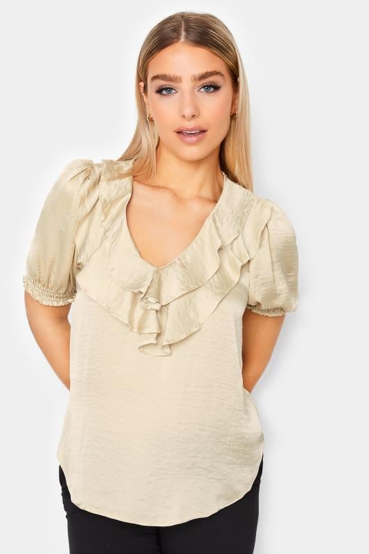 Women's  M&Co Gold Frill Front Blouse