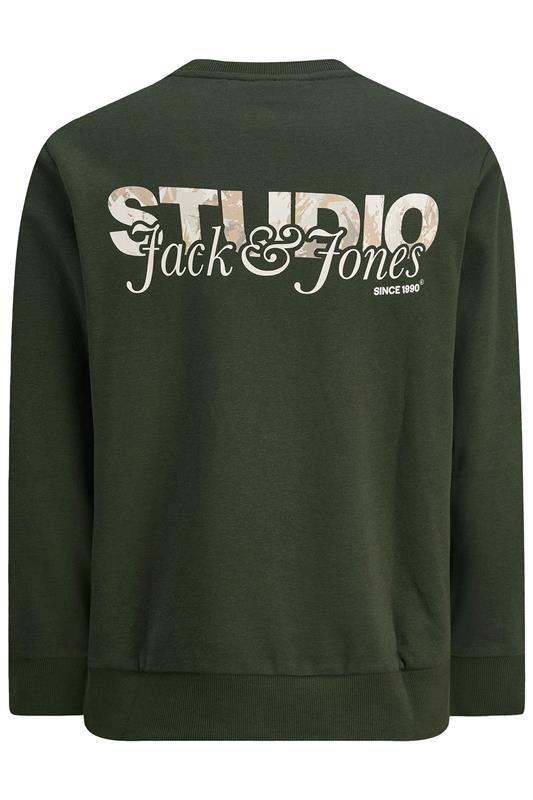 JACK & JONES Big & Tall Duffle Bag Green Crew Neck Sweatshirt | BadRhino 5