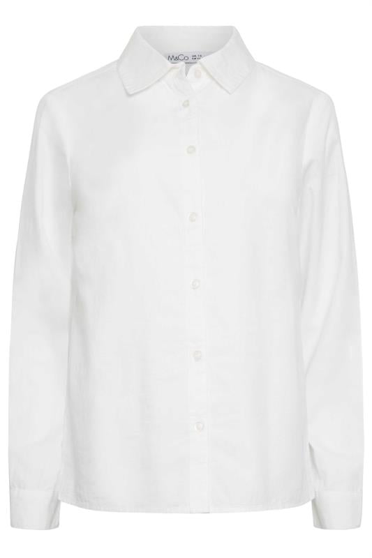 M&Co Petite White Fitted Cotton Poplin Shirt | M&Co