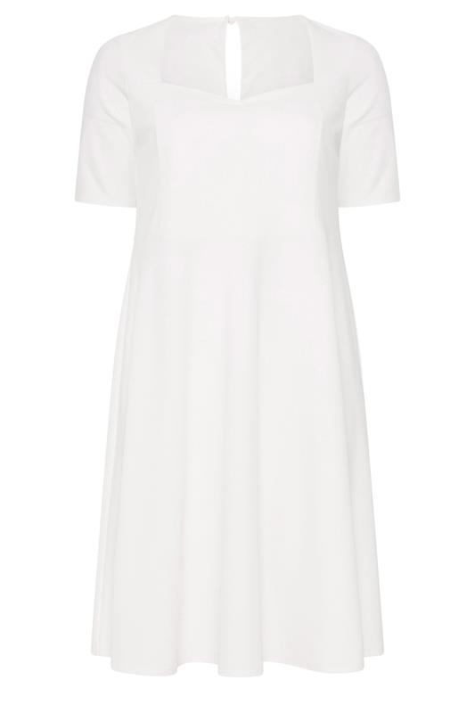 YOURS LONDON Plus Size White Panel Skater Dress | Yours Clothing 5