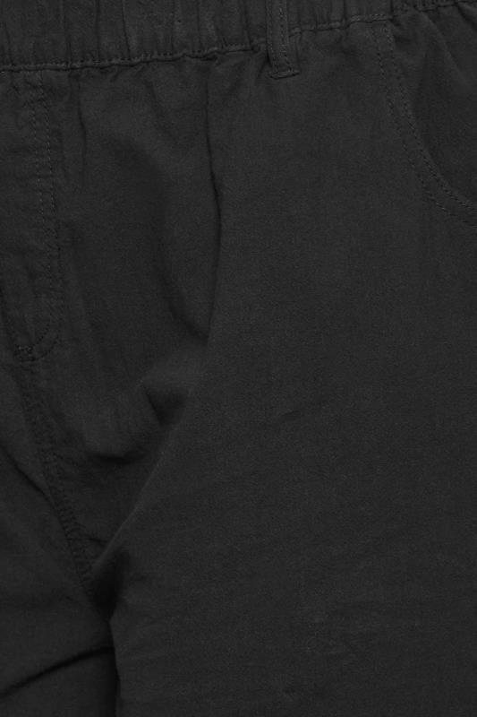 YOURS Plus Size Black Cool Cotton Wide Leg Trousers | Yours Clothing 4