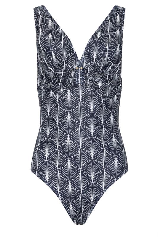 LTS Tall Women's Blue Fan Print Swimsuit | Long Tall Sally 6