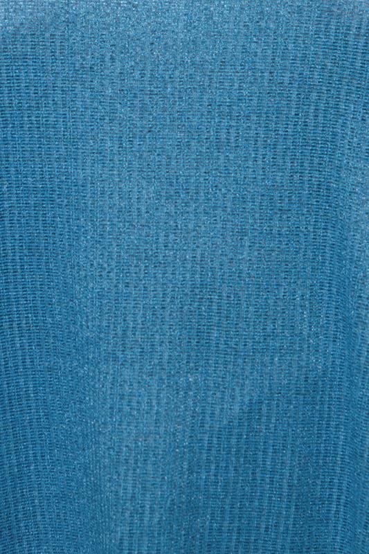 YOURS Plus Size Mid Blue Ribbed Soft Touch T-Shirt | Yours Clothing 4