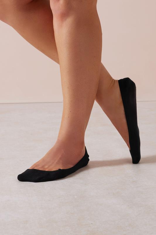 YOURSET 4 PACK Plus Size Black Footsie Socks | Yours Clothing 2