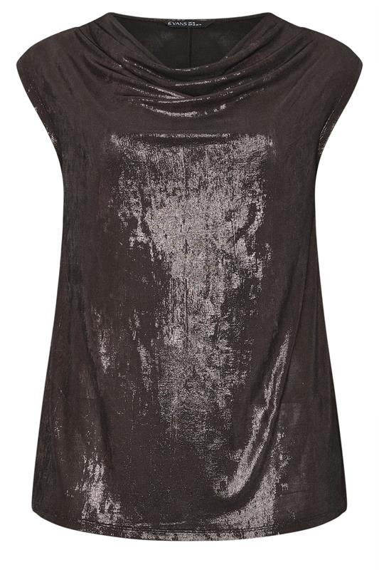 EVANS Plus Size Black Cowl Neck Top | Evans 6