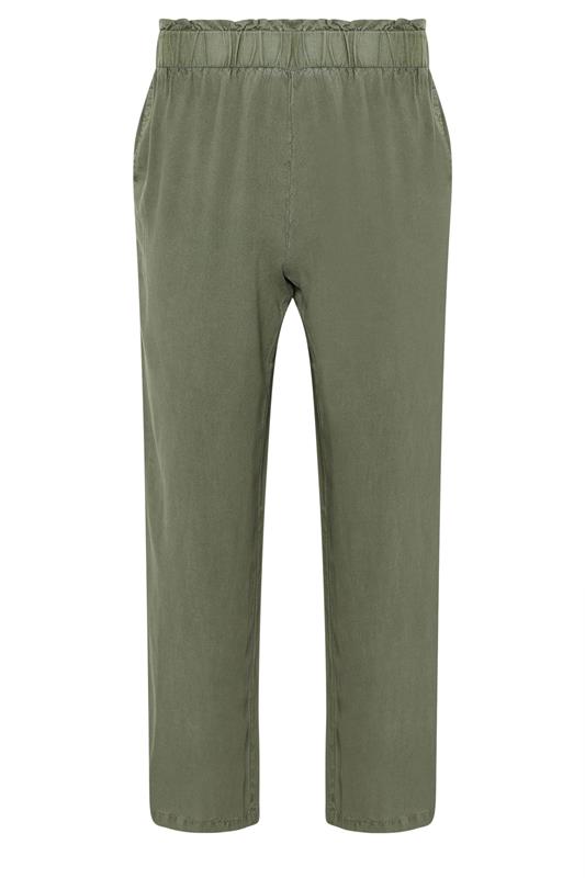 PixieGirl Petite Women's Khaki Green Acid Wash Wide Leg Trousers | PixieGirl 5
