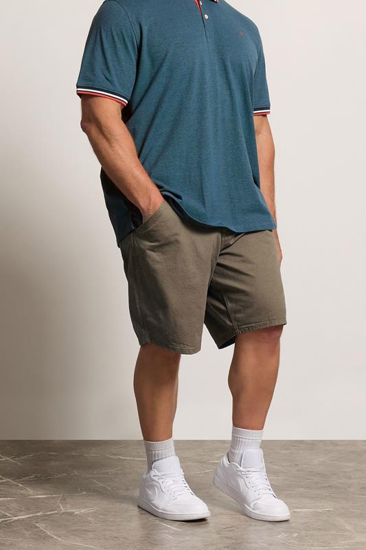 JACK & JONES Big & Tall Brown Worker Shorts | BadRhino 1