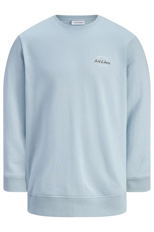 JACK & JONES Big & Tall Celestial Blue Logo Sweatshirt | BadRhino 2