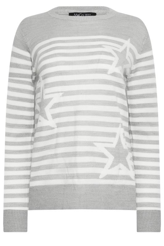 M&Co Grey Stripe Star Print Jumper | M&Co 6