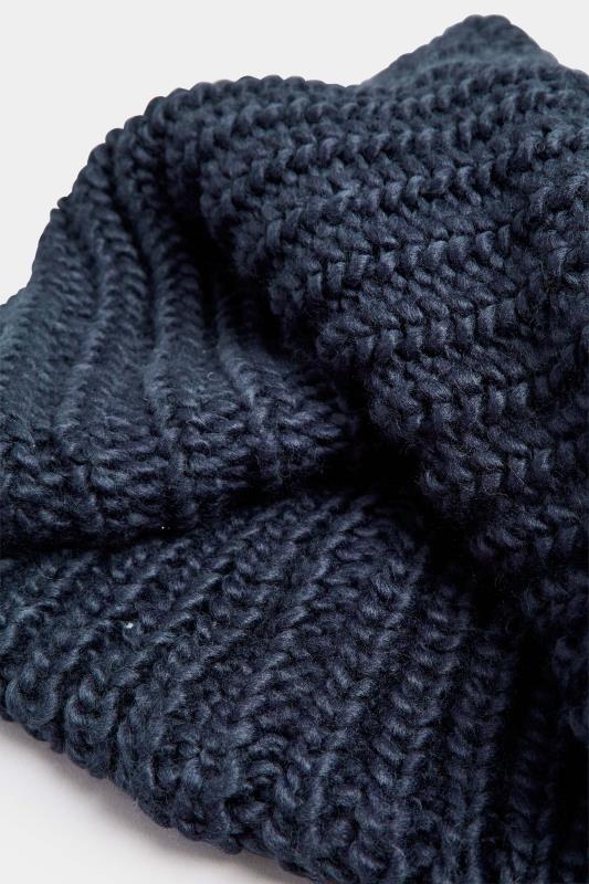 Navy Blue Cable Knit Snood 4