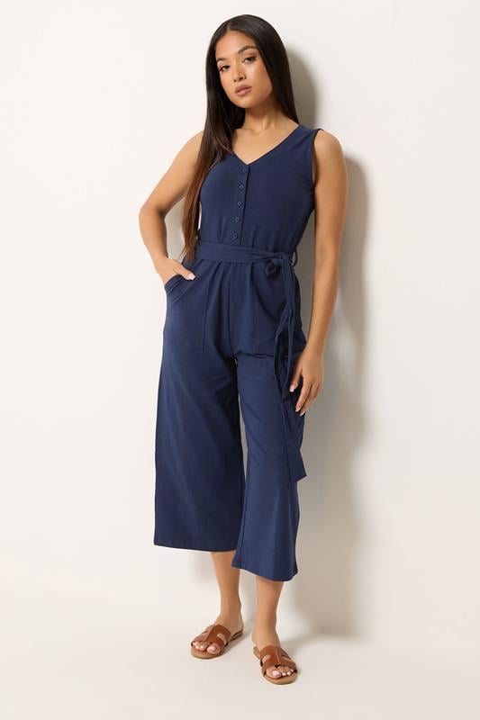  M&Co Petite Navy Blue Sleeveless Jumpsuit