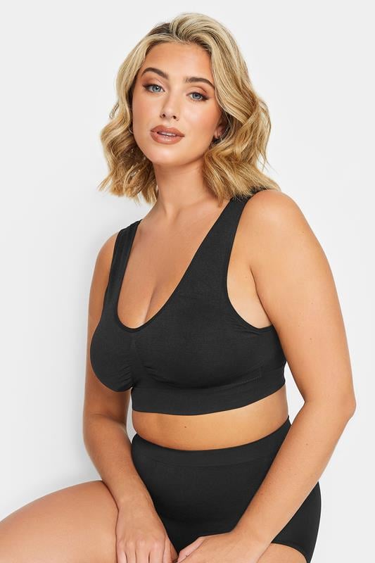 YOURS Plus Size Black Seamless Bra | Yours Clothing 2