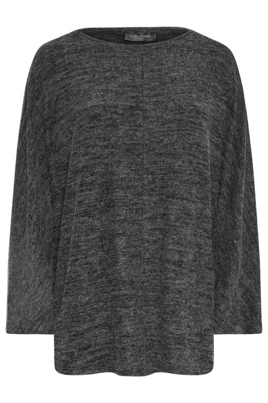 YOURS LUXURY Plus Size Charcoal Grey Batwing Sleeve Jumper | Yours Clothing 5