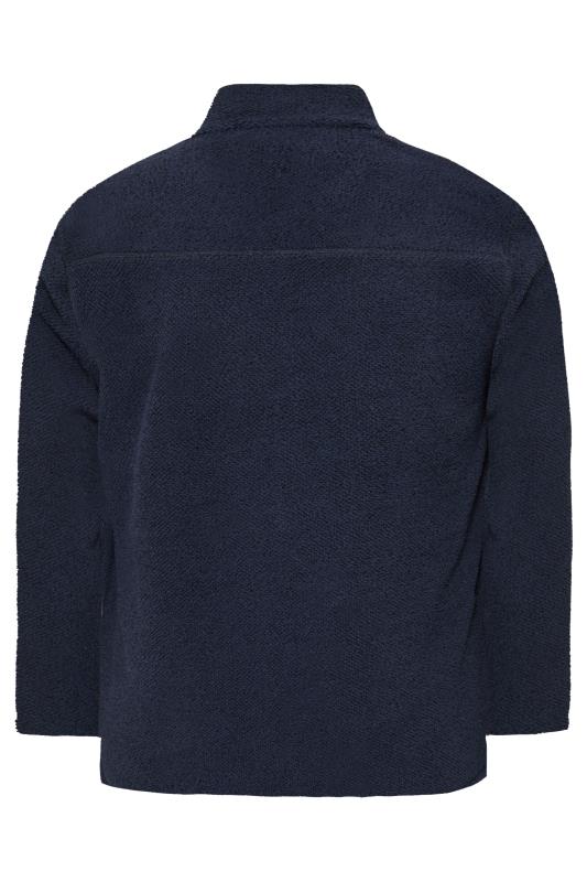 BadRhino Big & Tall Navy Blue Textured Zip Through Fleece | BadRhino 4