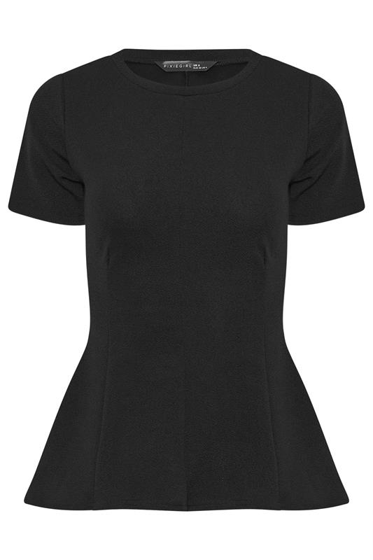 PixieGirl Petite Women's Black Cotton Cinched Waist Top | PixieGirl 5