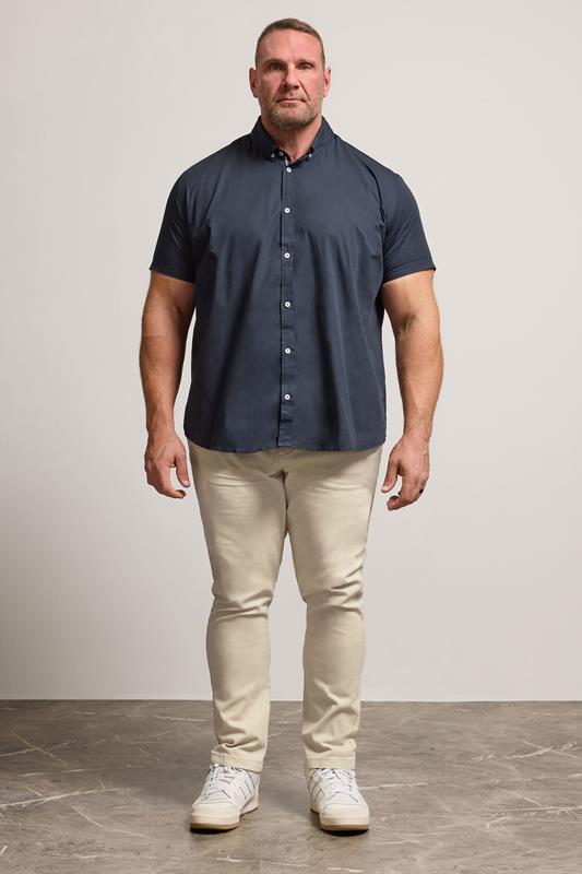 BadRhino Big & Tall Navy Poplin Short Sleeve Shirt | BadRhino 1
