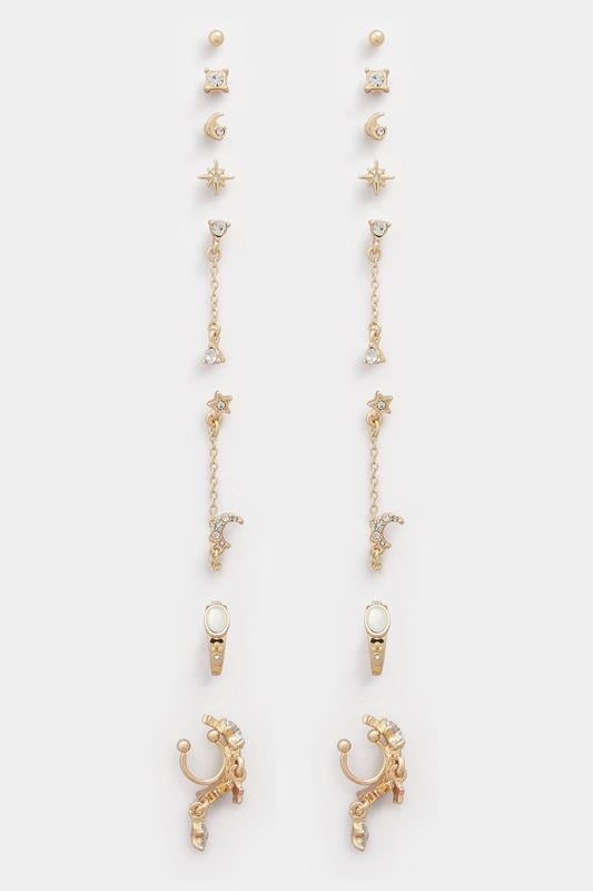  Yours 9 PACK Gold Tone Celestial Mixed Earring Set