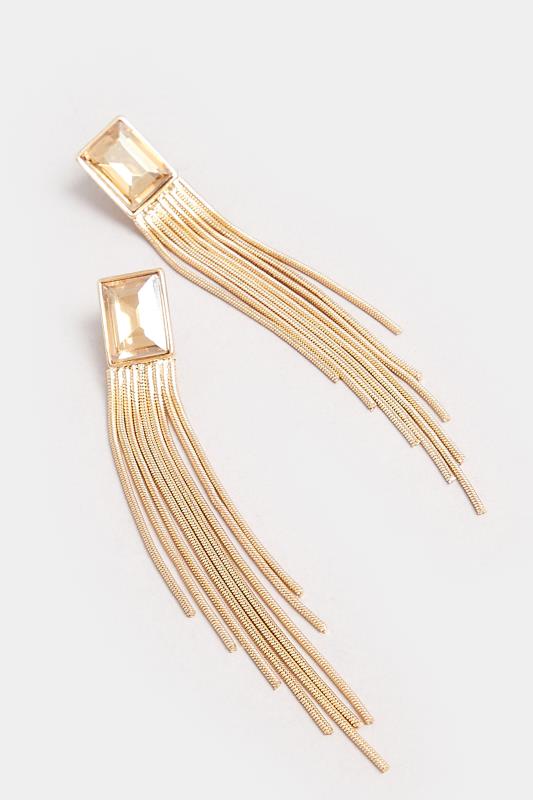 Gold Tone Tassel Earrings | Yours Clothing 2