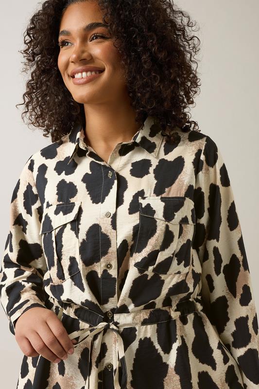 EVANS Plus Size Natural Brown Leopard Print Shirt | Evans 5