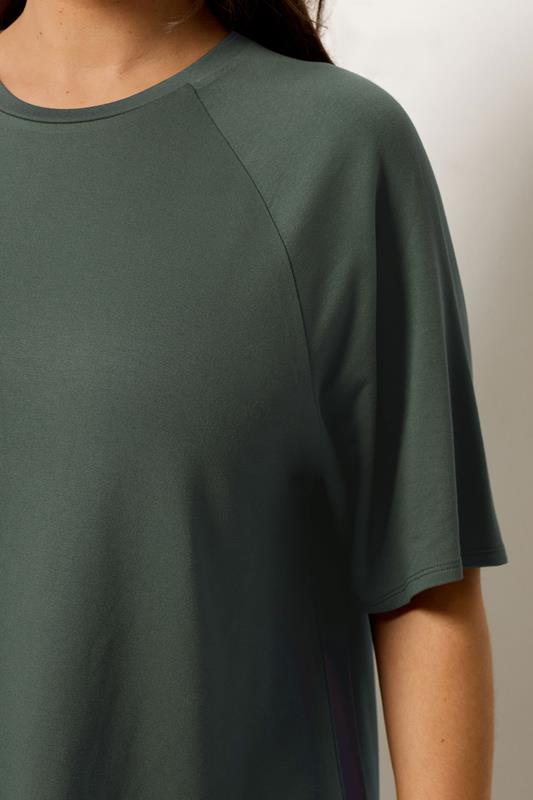 YOURS Plus Size Sage Green Soft Touch T-Shirt | Yours Clothing 4