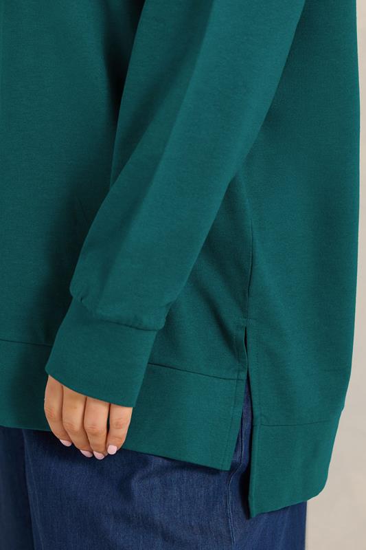 EVANS Plus Size Teal Green Luxe Sweatshirt | Evans 4