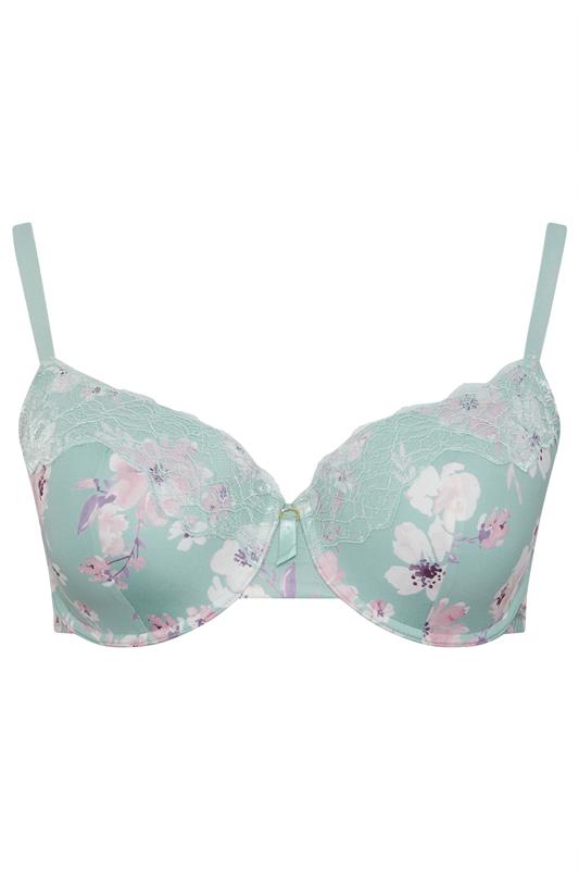 YOURSET 2 PACK Plus Size Green Floral Print T-Shirt Bras | Yours Clothing 9