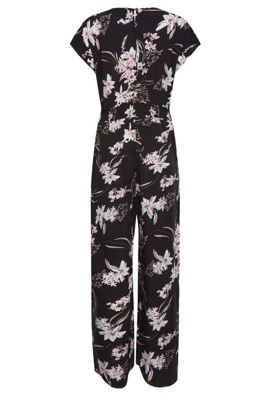 M&Co Black Floral Wrap Jumpsuit | M&Co 7