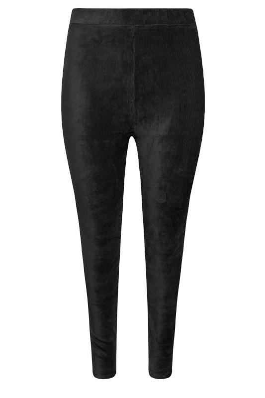 Plus Size Black Cord Leggings | Yours Clothing 5
