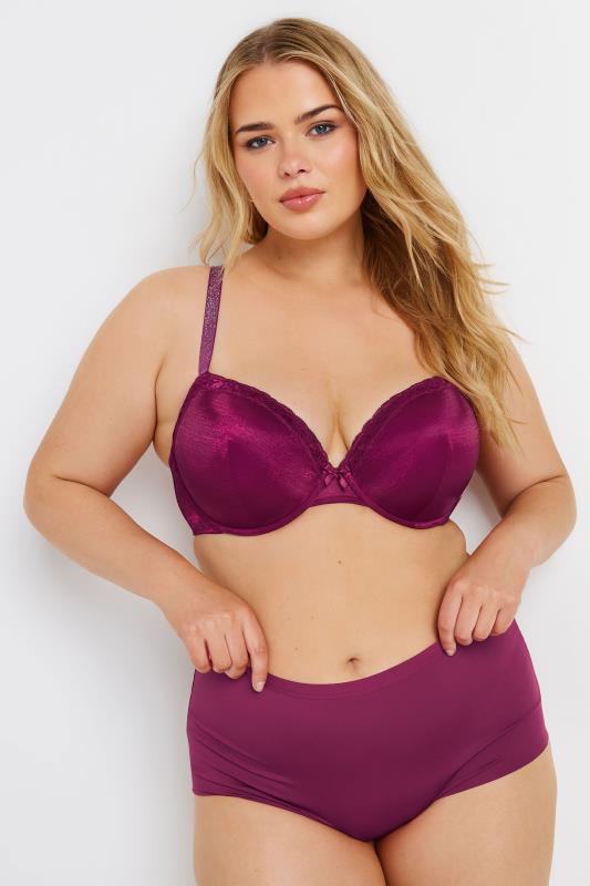 YOURSET 2 PACK Plus Size Red & Black Underwired T-Shirt Bras | Yours Clothing 4