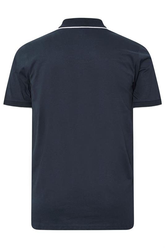 BadRhino Big & Tall Navy Blue Cut & Sew Tipped Polo Shirt | BadRhino 7