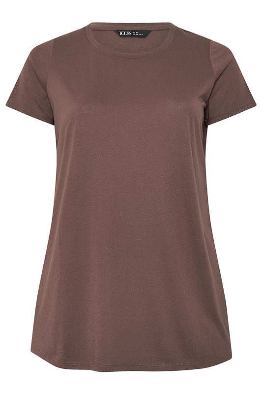 YOURS Plus Size Chocolate Brown Core T-Shirt | Yours Clothing 5