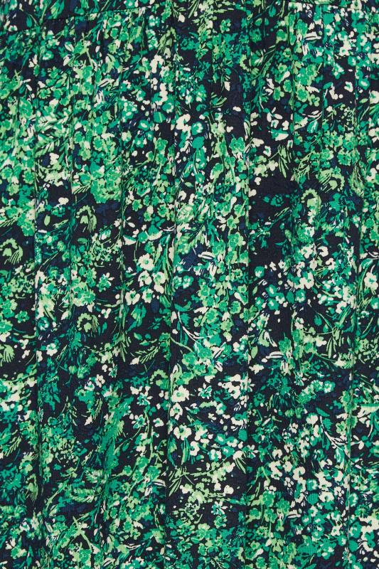 M&Co Green Floral Half Placket Midi Smock Dress | M&Co 5