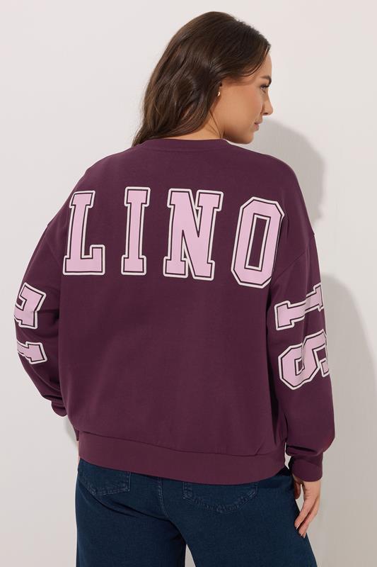 YOURS Plus Size 'Illinois' Red Back Print Sweatshirt | Yours Clothing 4