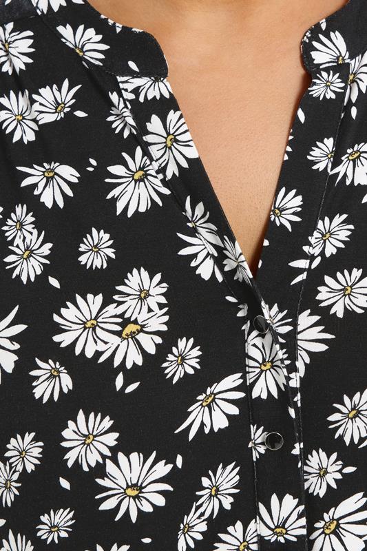 YOURS Plus Size Black Daisy Floral Sleeveless Blouse | Yours Clothing 4