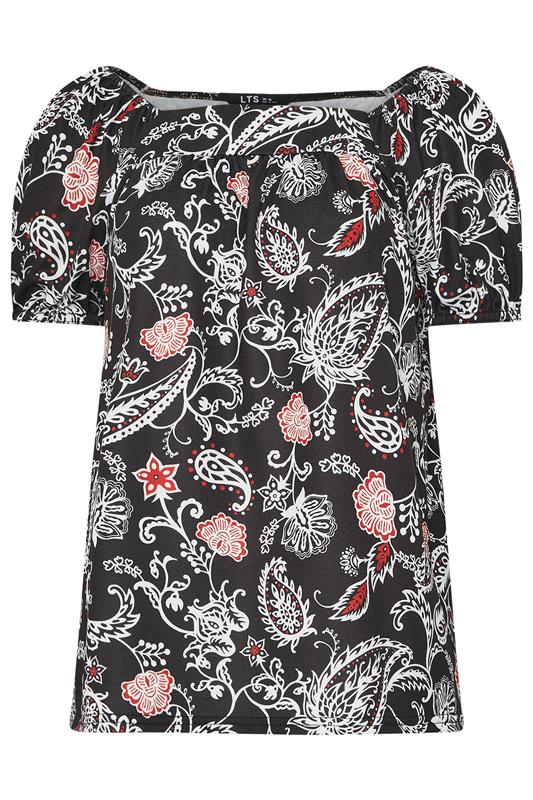 LTS Tall Black Paisley Square Neck Top | Long Tall Sally 5