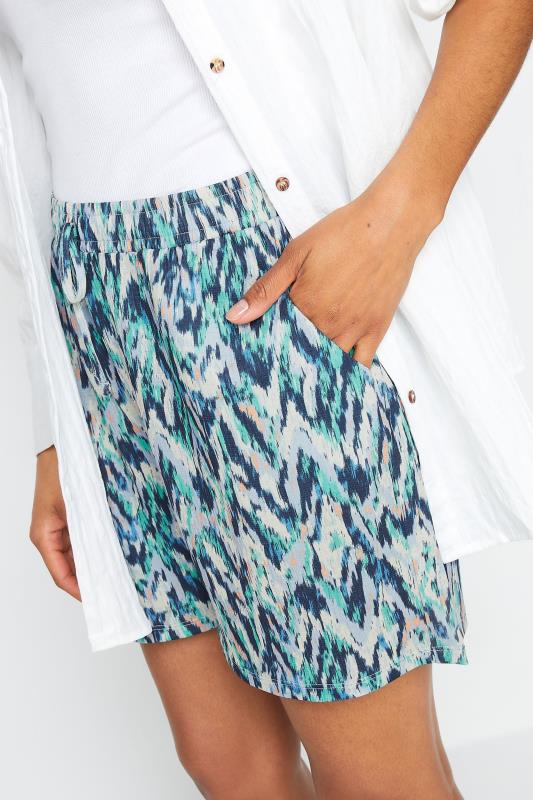 M&Co Blue Ikat Print Drawstring Shorts | M&Co 5