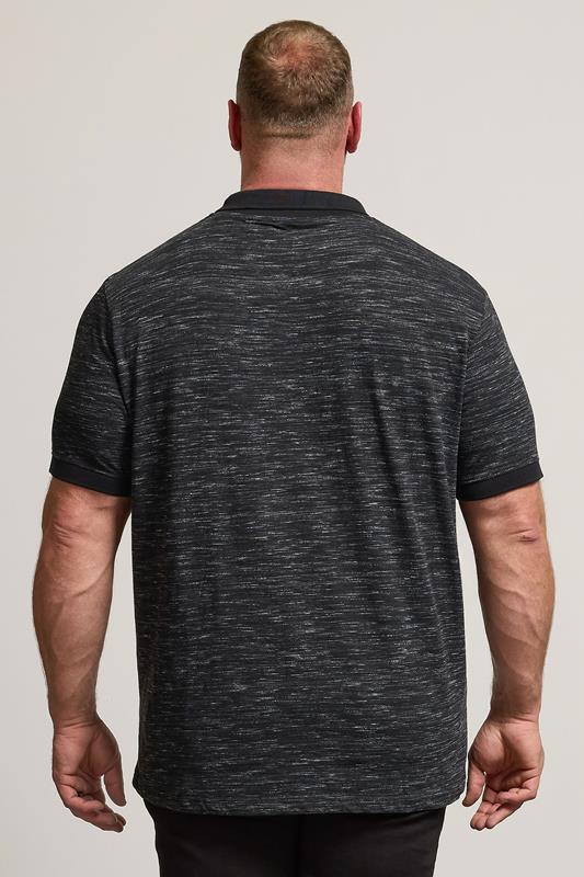 BadRhino Big & Tall Black Marl Polo Shirt | BadRhino 2