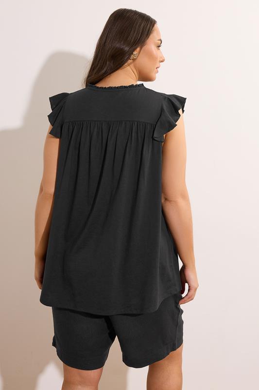EVANS Plus Size Black Cutwork Tie Neck Blouse Modal | Evans 5