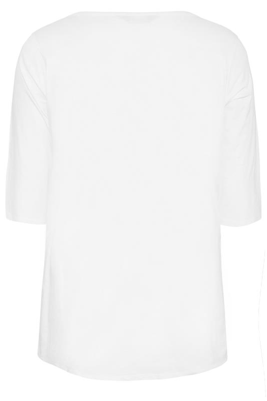 Plus Size YOURS FOR GOOD White Pintuck Henley Top | Yours Clothing 8