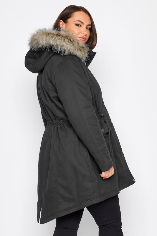 BUMP IT UP MATERNITY Plus Size Curve Black Parka Coat | Yours Clothing  4