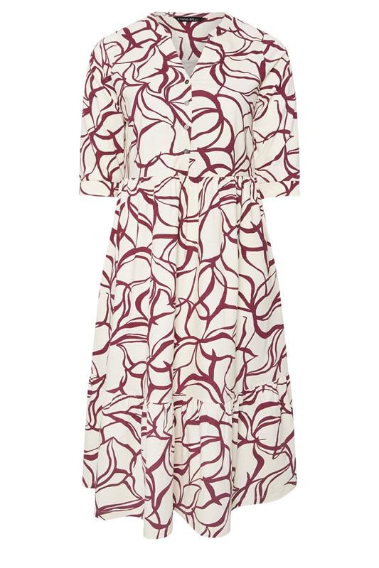 EVANS Plus Size Natural Brown Abstract Floral Cotton Dress | Evans 6