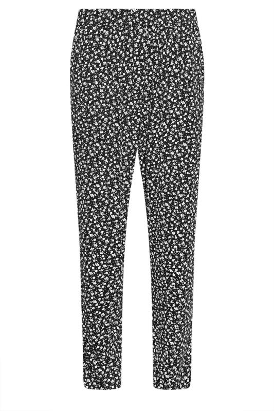 M&Co Petite Black Ditsy Floral Print Harem Trousers | M&Co 6
