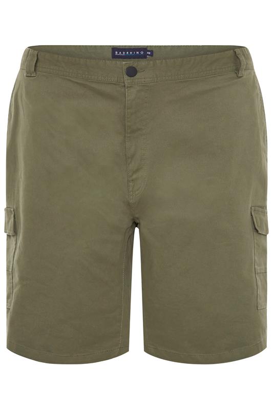 BadRhino Big & Tall 2 PACK Stone Brown & Khaki Green Stretch Cargo Shorts | BadRhino 10