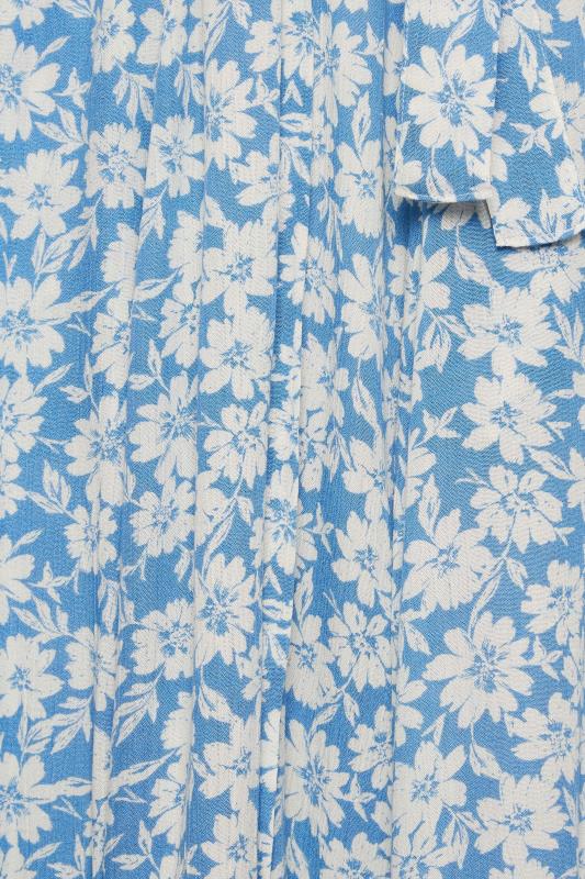 M&Co Light Blue Floral Print Maxi Shirt Dress | M&Co 5