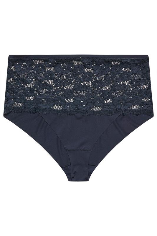 YOURS Plus Size Navy Blue Lace Full Brief | Yours Clothing 5