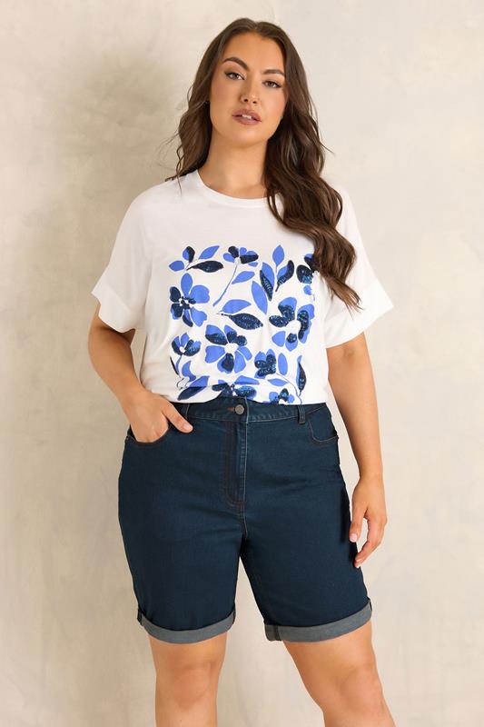 EVANS Curve Fit Indigo Blue Denim Shorts