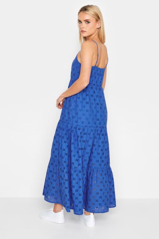 Petite Cobalt Blue Broderie Strap Maxi Dress | PixieGirl 4