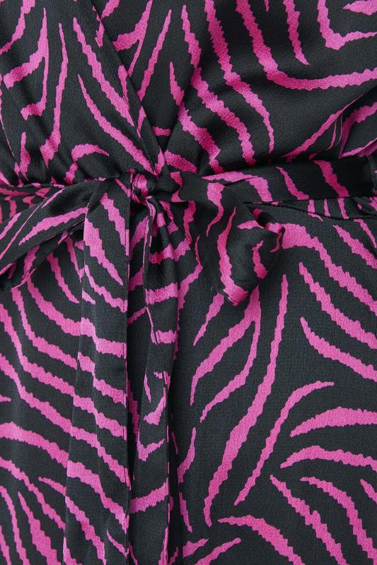 M&Co Black Zebra Print Midi Wrap Dress | M&Co 5