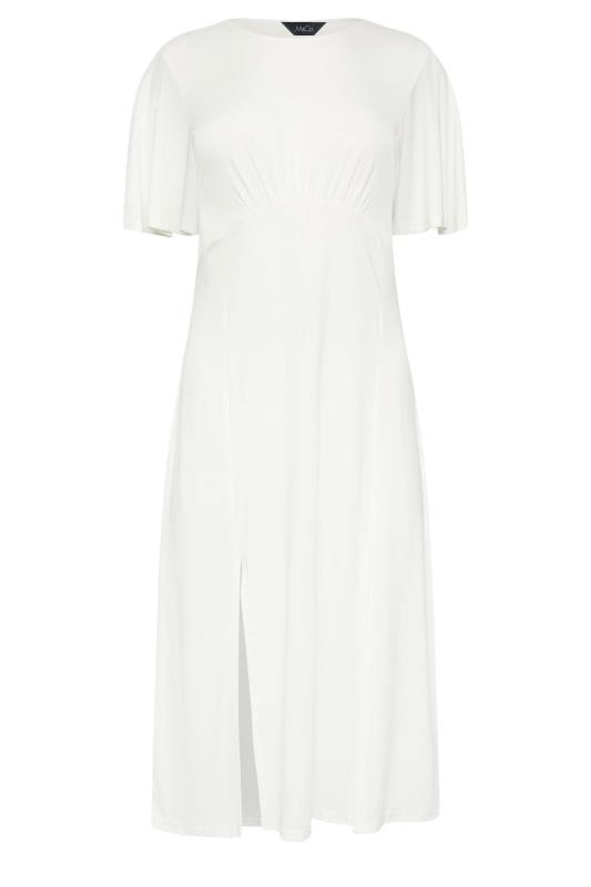 M&Co White Angel Sleeve Split Hem Midi Dress | M&Co 6