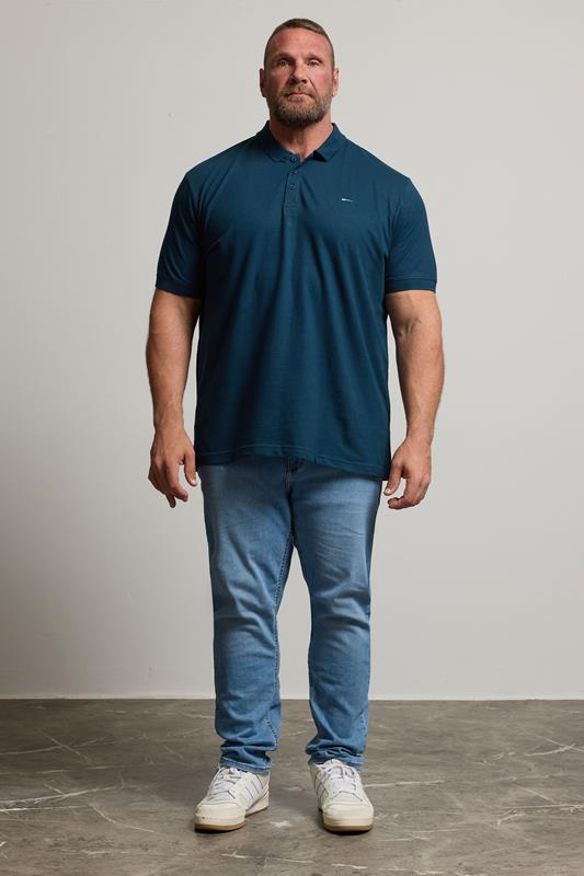 BadRhino Big & Tall Navy Teal Blue Core Polo Shirt | BadRhino 1